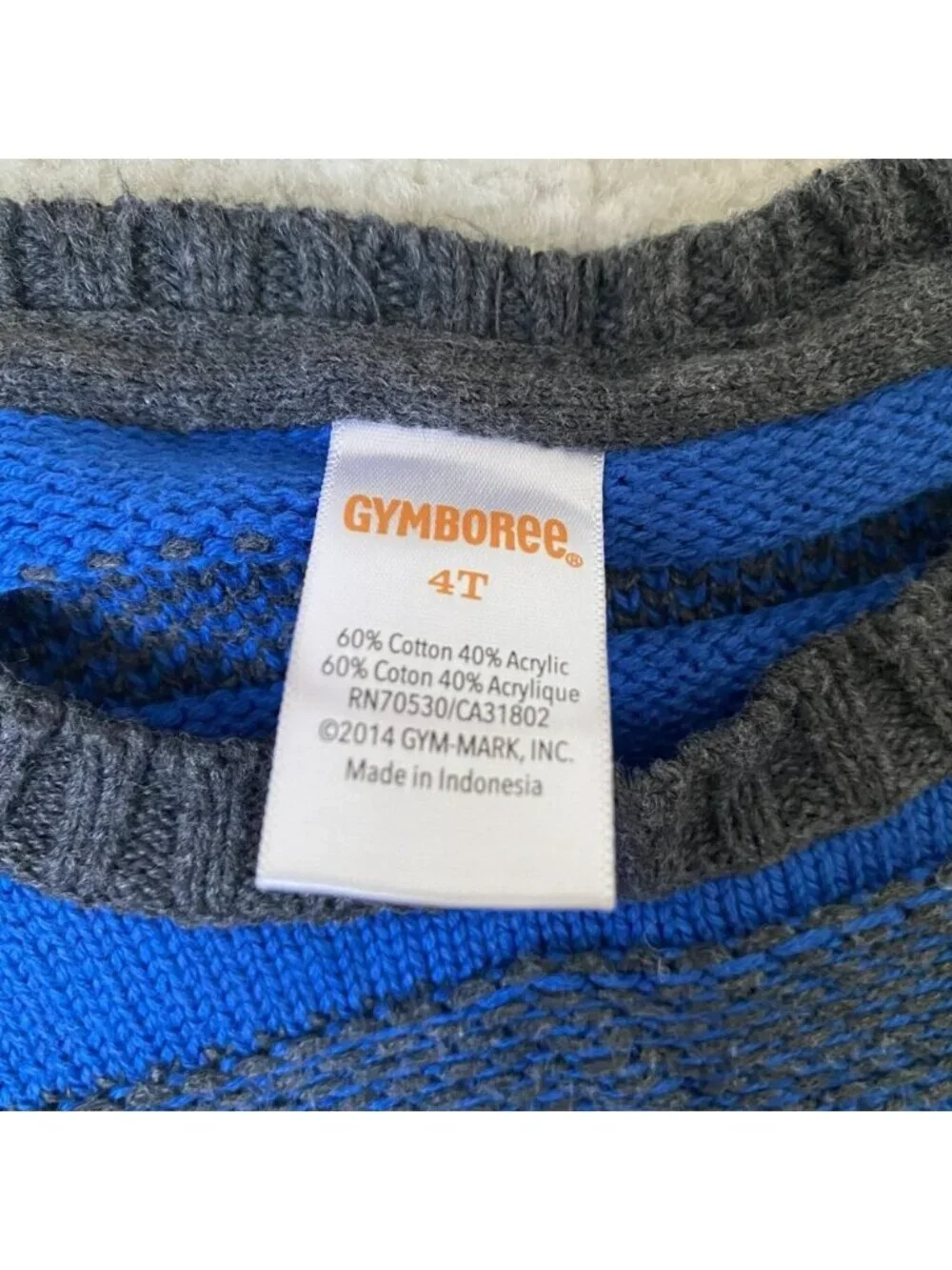 Gymboree dark royal blue and dark gray stripe knit sweater